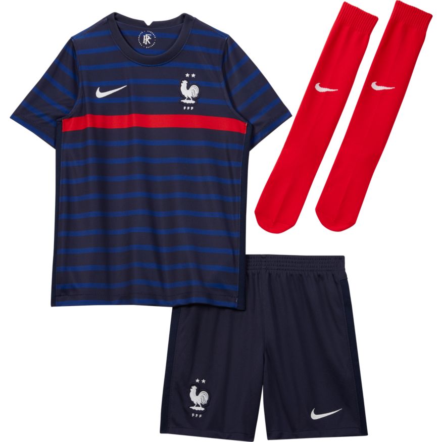 Nike KIT FFF DOMICILE POUR ENFANT bleu/bleu nuit/rouge ...