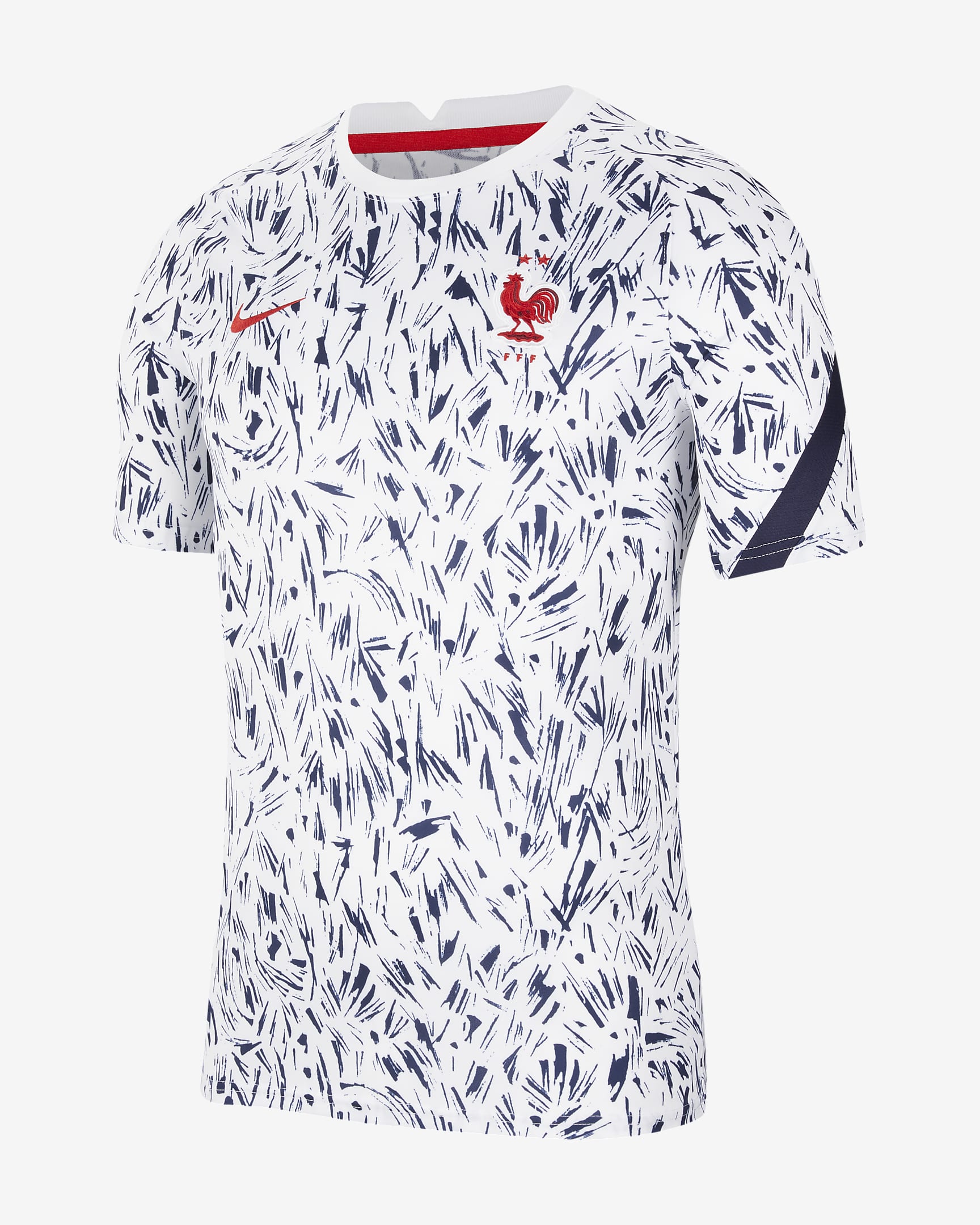 Nike MAILLOT PRE MATCH FFF saison 2020 2021 blanc bleu rouge SportPalais