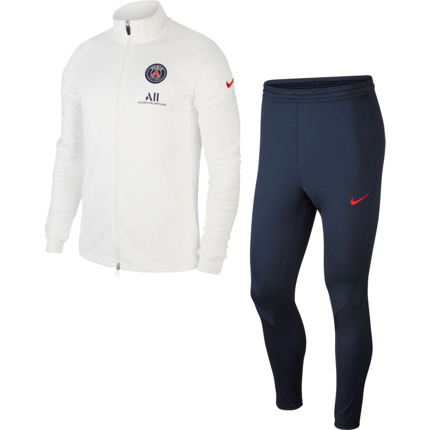 Nike survetement psg saison 2020-2021 WHITE/WHITE/WHITE/UNIVERSITY RED 