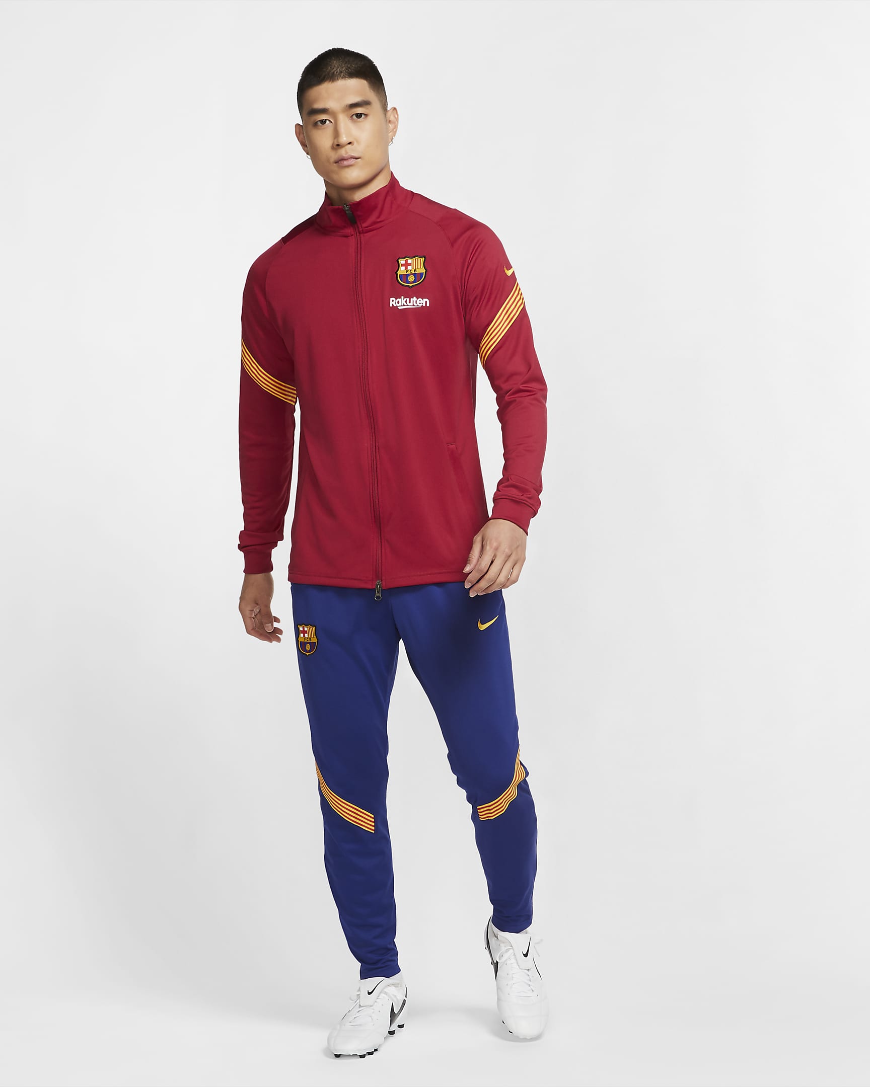 Nike survetement barcelone saison :2020-2021 rouge/jaune - SportPalais.com