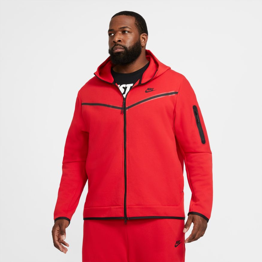 Nike Veste Capuche Tech Fleece ROUGE