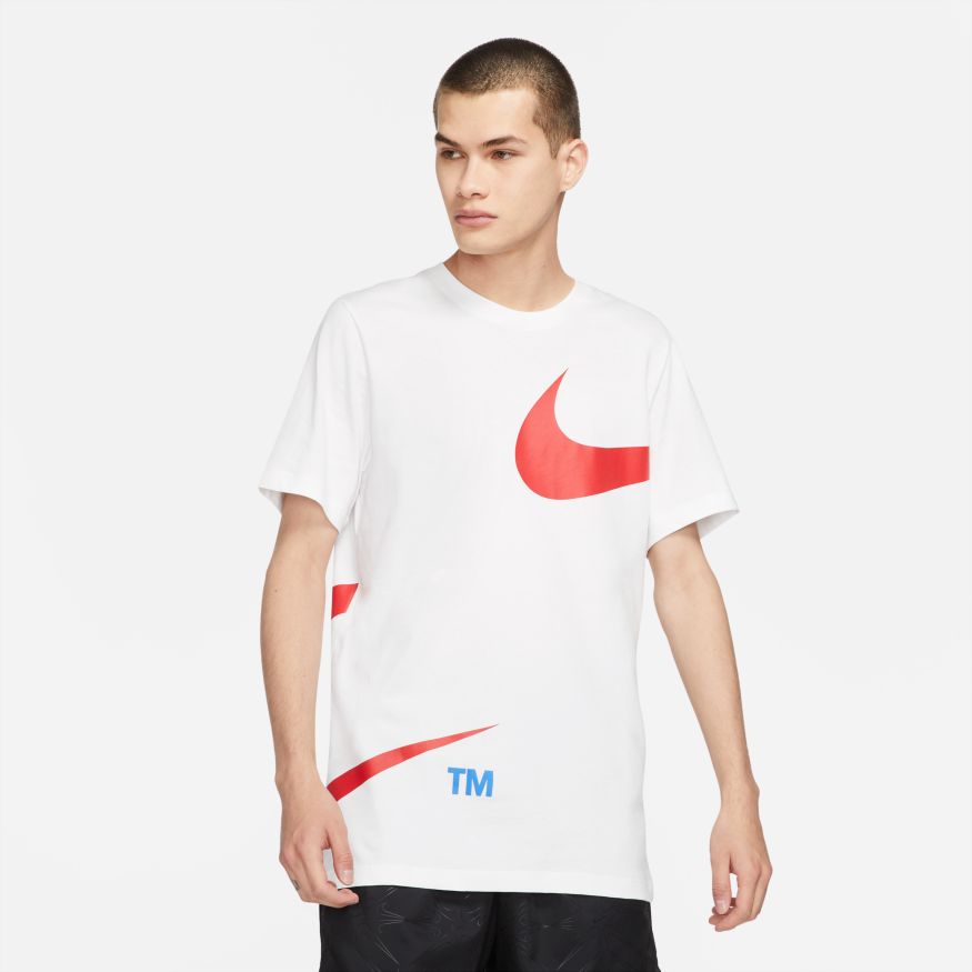 Nike T SHIRT HOMME BLANC/ROUGE